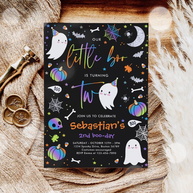 Convite Festa de segundo aniversário do Fantasma Azul-Pequ (Criador carregado)