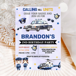 Convite Festa de segundo aniversário do Garoto Policial