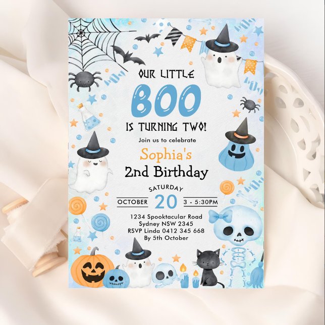 Convite Festa de segundo aniversário do Halloween Ghost (Criador carregado)