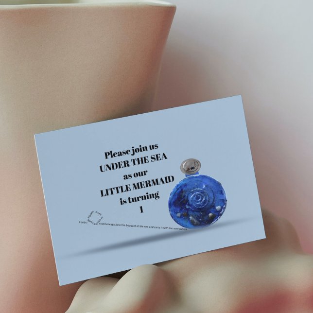 Convite Festa de sereia artística sob o primeiro aniversar (Criador carregado)