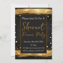 Festa de Shavuot Luxo Moderno Dourado Preto