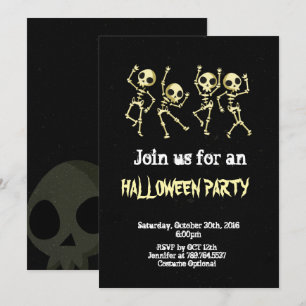 Convite Festa de Skeleton Halloween