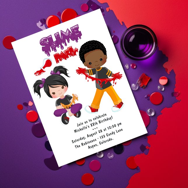 Convite Festa de Slimus Freguiçosa Aniversário (Criador carregado)