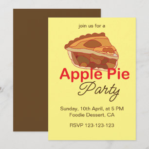 Convite Festa de Sobremesa de Torta de Maçã