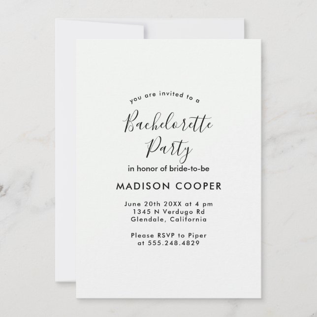 Convite Festa de solteira (Frente)