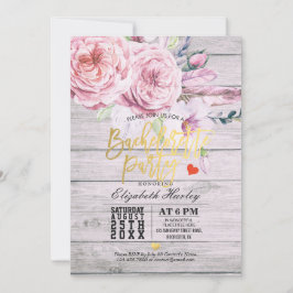 Convite Festa de solteira Aquarela Madeira Floral Russa