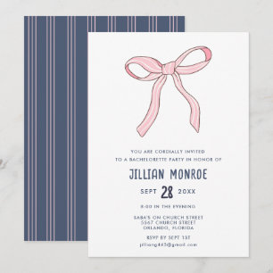 Convite Festa de solteira Arco azul-rosa