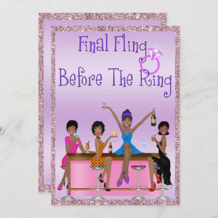 Convite Festa de solteira Clássica de Sparkles e Glitter