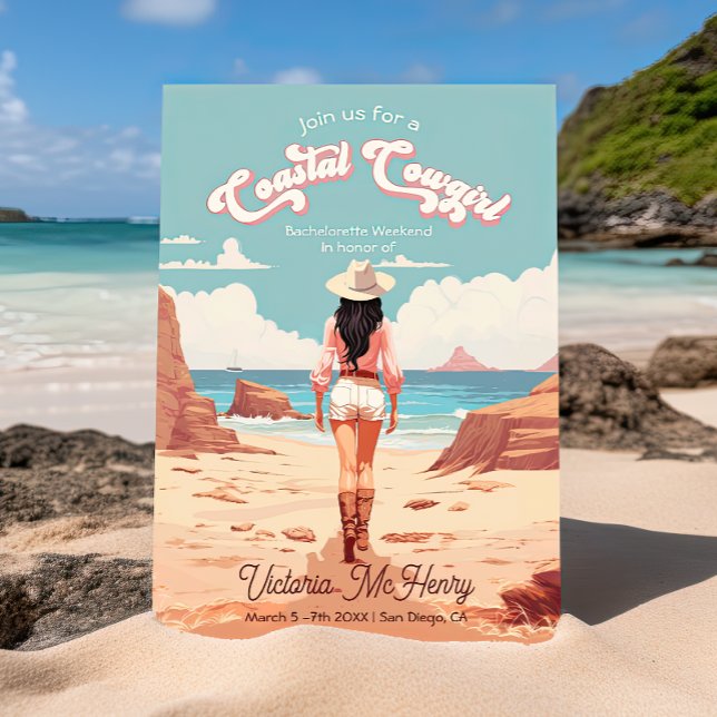 Convite Festa de solteira Costeira de Cowgirl (Criador carregado)