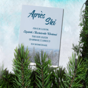 Convite Festa de solteira da Floresta de Montanha Snowy