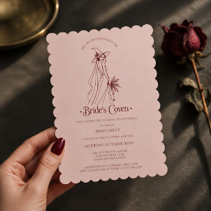 Convite Festa de Solteira da Noiva Coven Witch Scallop