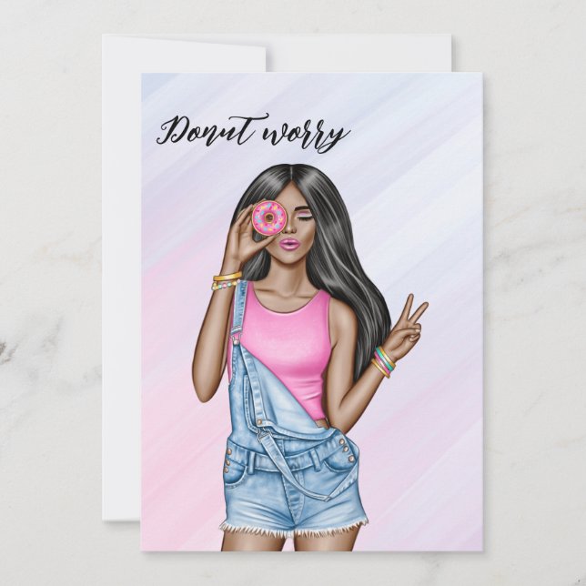 Convite Festa de solteira da Rosquinha azul e rosa retrorr (Frente)