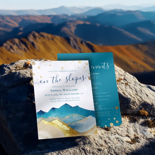 Convite Festa de solteira das Montanhas de Folha de Ouro d (Criador carregado)