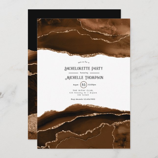 Convite Festa de solteira de Aglomeração de Aquarela Doura (Frente/Verso)