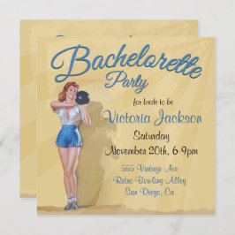 Convite Festa de solteira de Boliche do pino superior da V