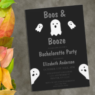 Convite Festa de solteira de Boos e Booze Halloween