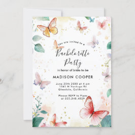 Convite Festa de solteira de borboletas Colorgul