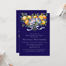 Convite Festa de solteira de Buquê de Citros do Mediterrân