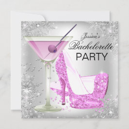 Convite Festa de solteira de Calçados de alto nível pratea