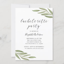 Convite Festa de solteira de caligrafia em água verde