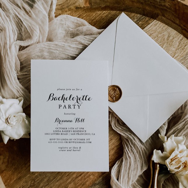 Convite Festa de solteira de Caligrafia Moderna (Criador carregado)