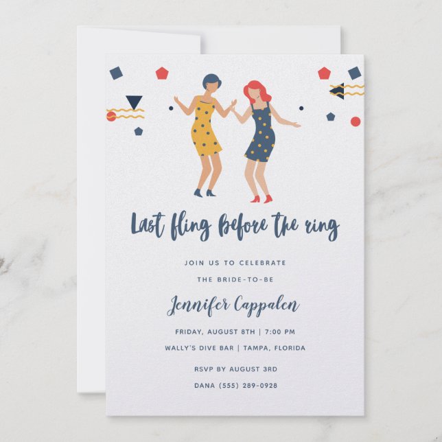 Convite Festa de solteira de Dança da Última Rapariga (Frente)