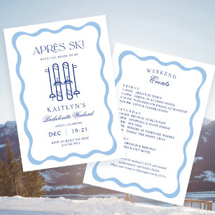 Convite Festa de solteira de Esqui de Winter Apres