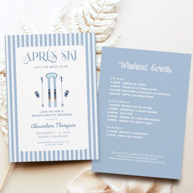 Convite Festa de solteira de Esqui de Winter Apres (Criador carregado)