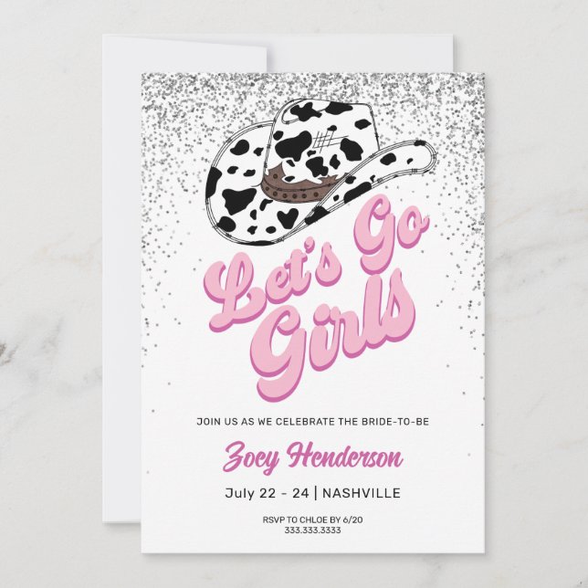 Convite Festa de solteira de Fim de Semana do vamos Go Gir (Frente)