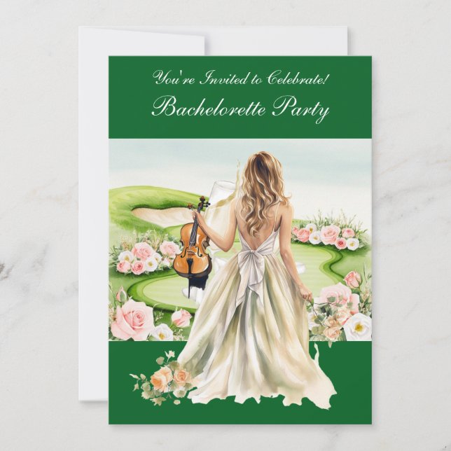 Convite Festa de solteira de golfe no campo de golfe (Frente)