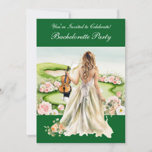 Convite Festa de solteira de golfe no campo de golfe