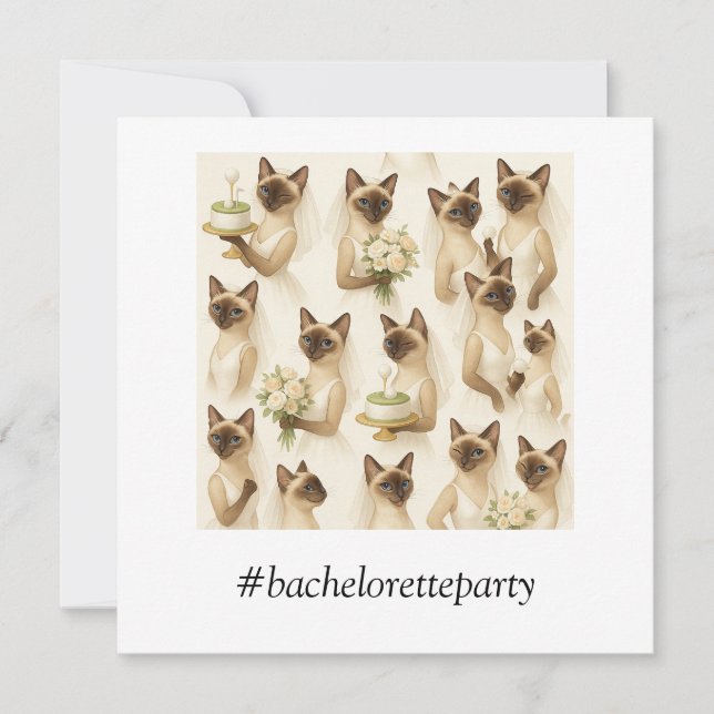 Convite Festa de solteira de golfe para amantes de gatos (Frente)