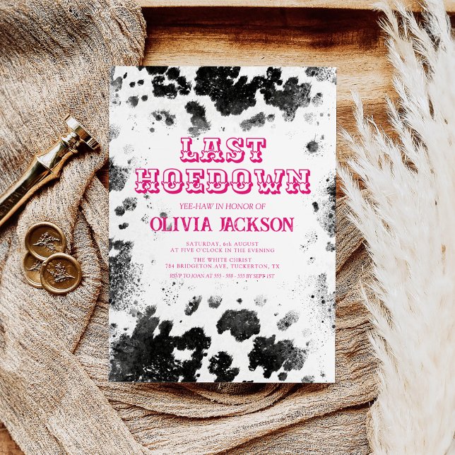 Convite Festa de solteira de Impressão de Vaca Chic Ociden (Criador carregado)