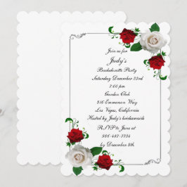 Convite Festa de solteira de Natal das Rosas Vermelhas e B