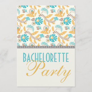 Convite festa de solteira de ouro floral moderno e caprich