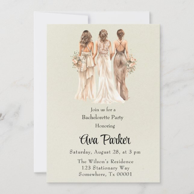 Convite Festa de solteira de Porta Verde-Luz (Frente)