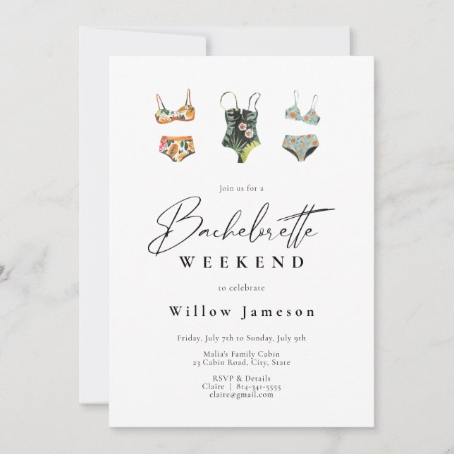 Convite Festa de solteira de praia (Frente)