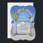 Convite Festa de solteira de praia das rosas brancas<br><div class="desc">Por favor,  junte-se a nós para a festa de Bachelorette Beach no fim de semana para a noiva decorada com buquetes de rosa florabunda.</div>