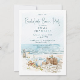 Convite Festa de solteira de praia de Watercolor