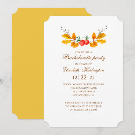 Convite Festa de solteira de queda. Casamento de outono de
