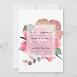 Convite Festa de solteira de rosa de colheita elegante