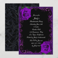Festa de Solteira de Rosas Roxas Elegantes Goth