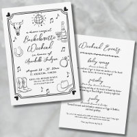 Festa de solteira Desenhada Da Mão Da Cowgirl Da D