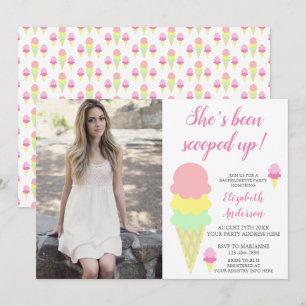 Convite Festa de solteira do Sorvete copada para cima