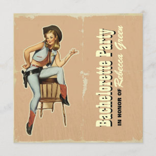 Convite festa de solteira do vaqueiro do país ocidental