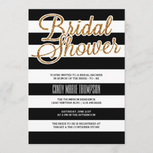 Convite Festa de solteira Dourada de brilho e faixas