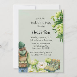 Convite Festa de solteira Elegante de Penária Branca Verde