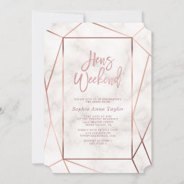 Convite Festa de solteira Elegante Dourada Hens Weekend