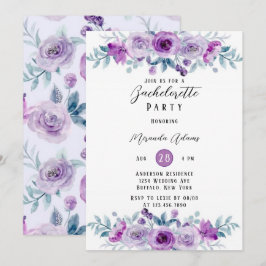 Convite Festa de solteira Eucalipto Pintada Púrpura