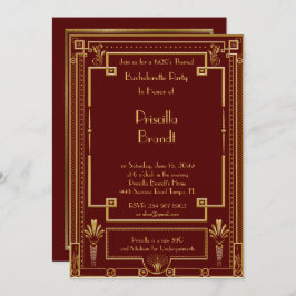 Convite Festa de solteira, excelente Gatsby, vermelho